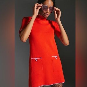 Anthropologie’s The Annalise Mock-Neck Sweater Dress by Maeve
